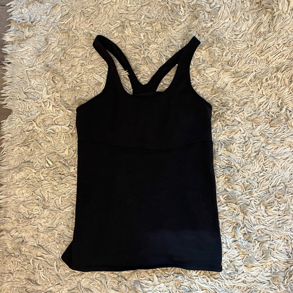 Lululemon Black Racer Back Shelf Bra Mesh Yoga Sport Tank 8 - Picture 2 of 4